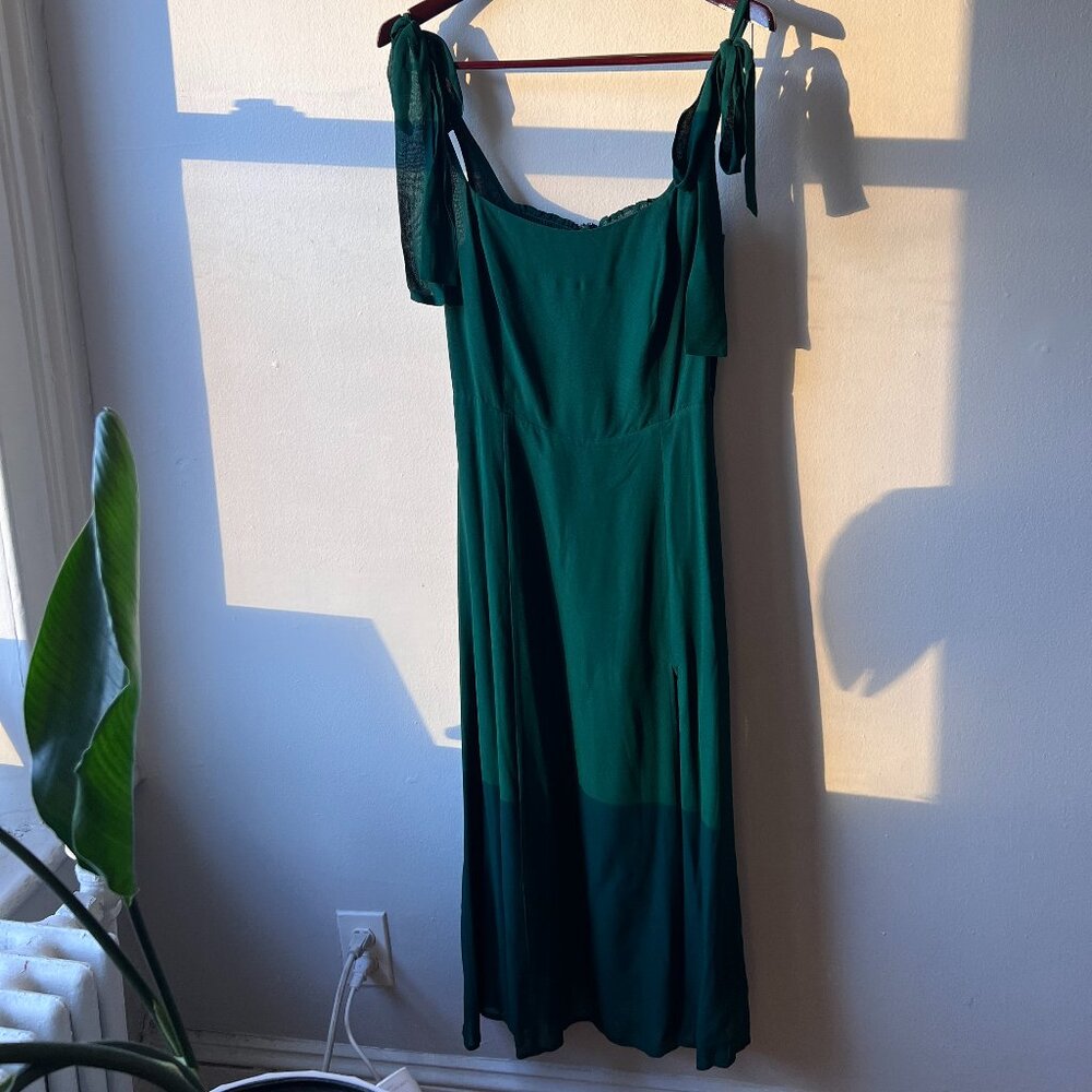 REFORMATION TWILIGHT DRESS - EMERALD GREEN